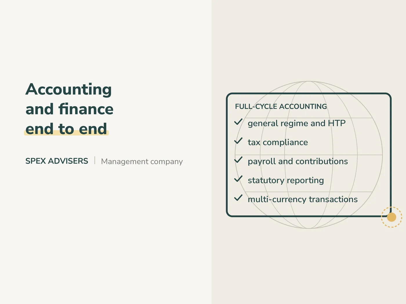 Accounting and finance end to end — management services in Belarus (Spex Advisers)