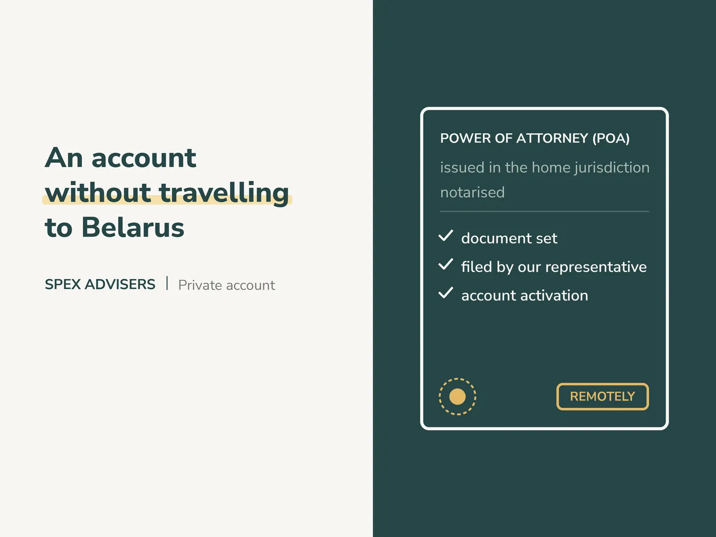 An account without travelling to Belarus — private bank account in Belarus (Spex Advisers)