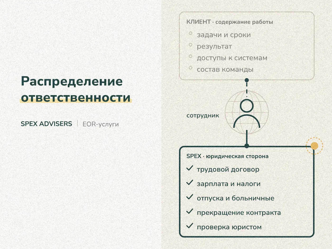 Распределение ответственности — EOR в Беларуси (Spex Advisers)