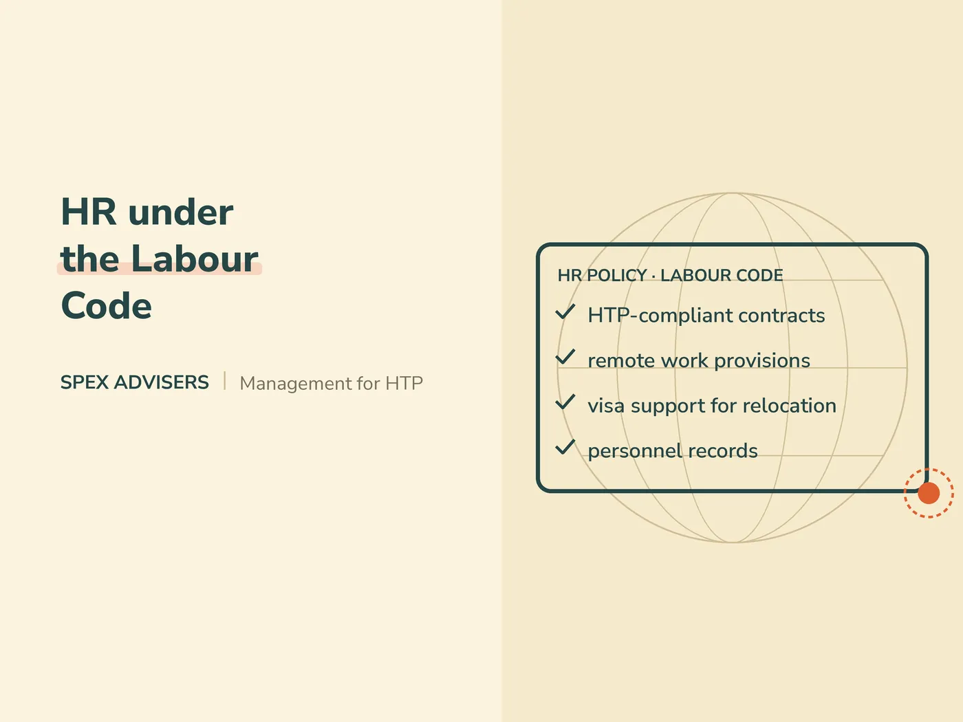 HR under the Labour Code — management services for HTP residents (Spex Advisers)