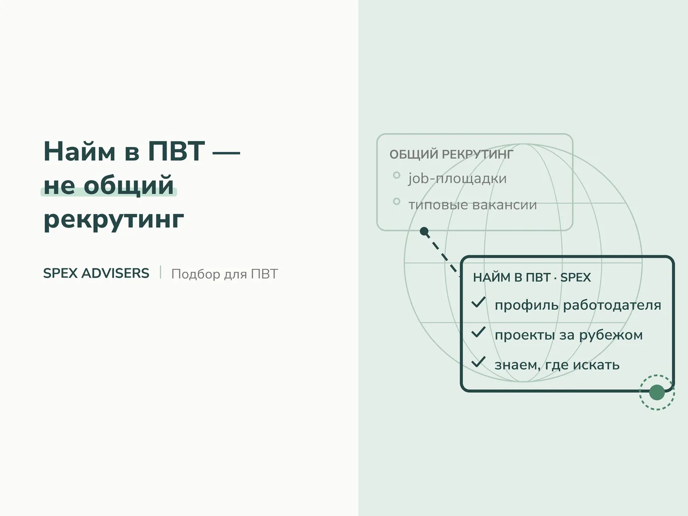 Найм в ПВТ — не общий рекрутинг — подбор персонала для компаний ПВТ (Spex Advisers)