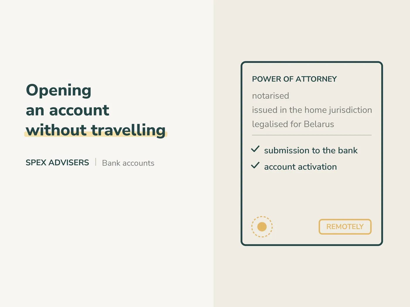 Opening an account without travelling — opening a bank account in Belarus (Spex Advisers)