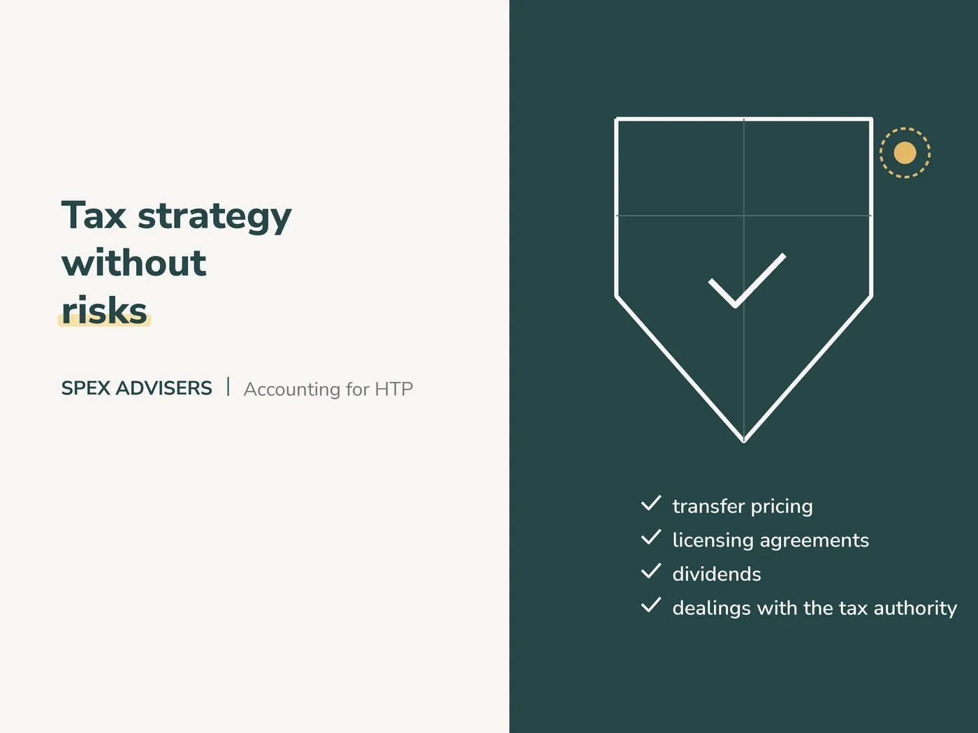 Tax strategy without risks — accounting for IT companies and HTP residents (Spex Advisers)