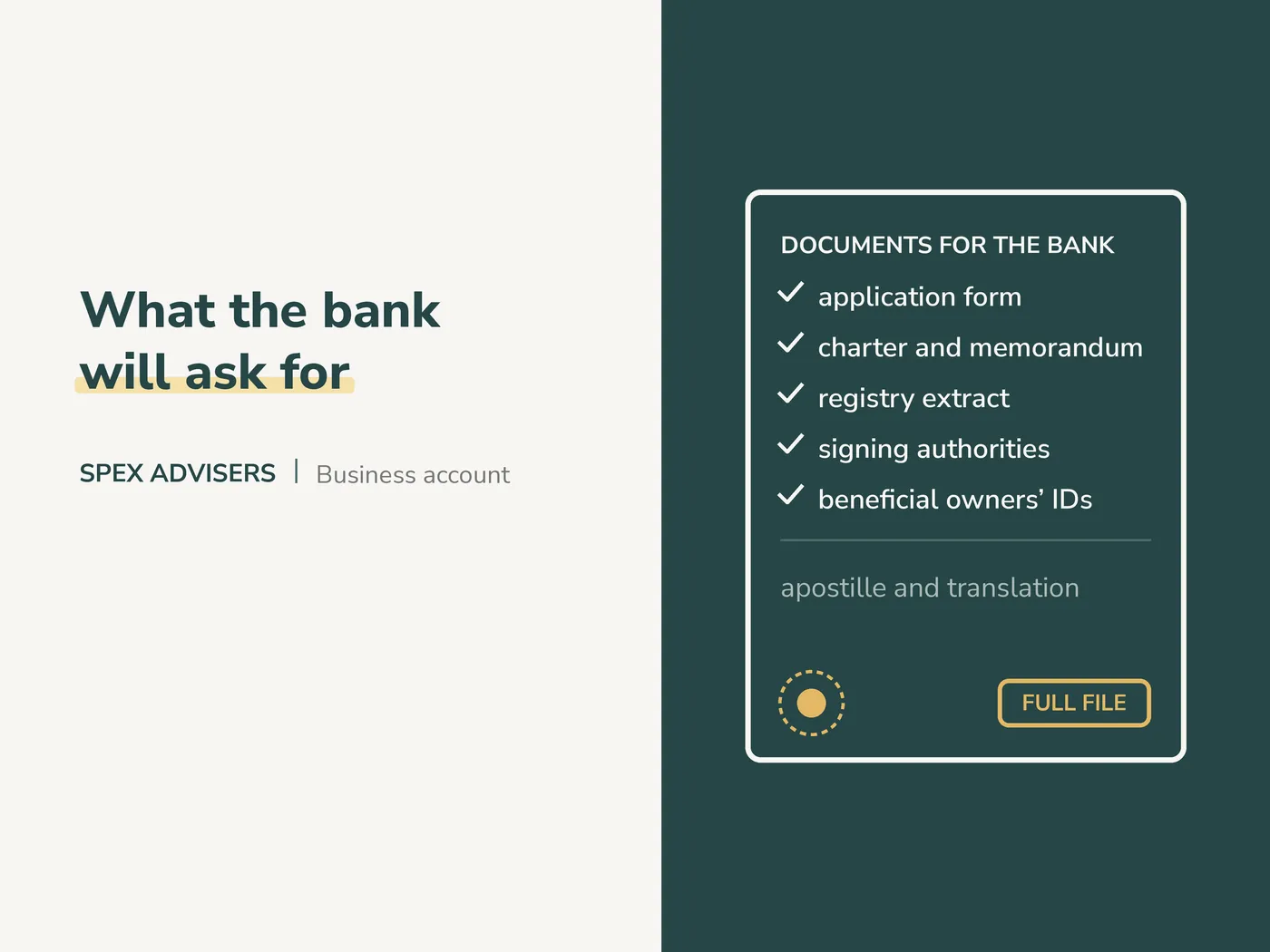 What the bank will ask for — business bank account in Belarus (Spex Advisers)